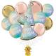 Premium Pastel Dream Birthday Foil Balloon Bouquet with Balloon Weight, 13pc
